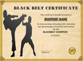 Editable Blackbelt Award