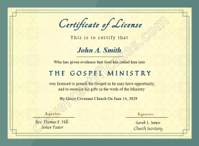 Editable Certificate Of License To Preach