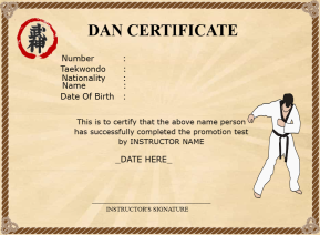 Editable Dan Certificate