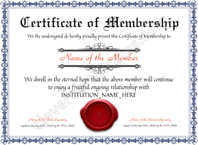 Editable Elegant Blue Certificate Of Membership