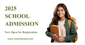 Editable Green Modern Minimalist School Admission Facebook Ad